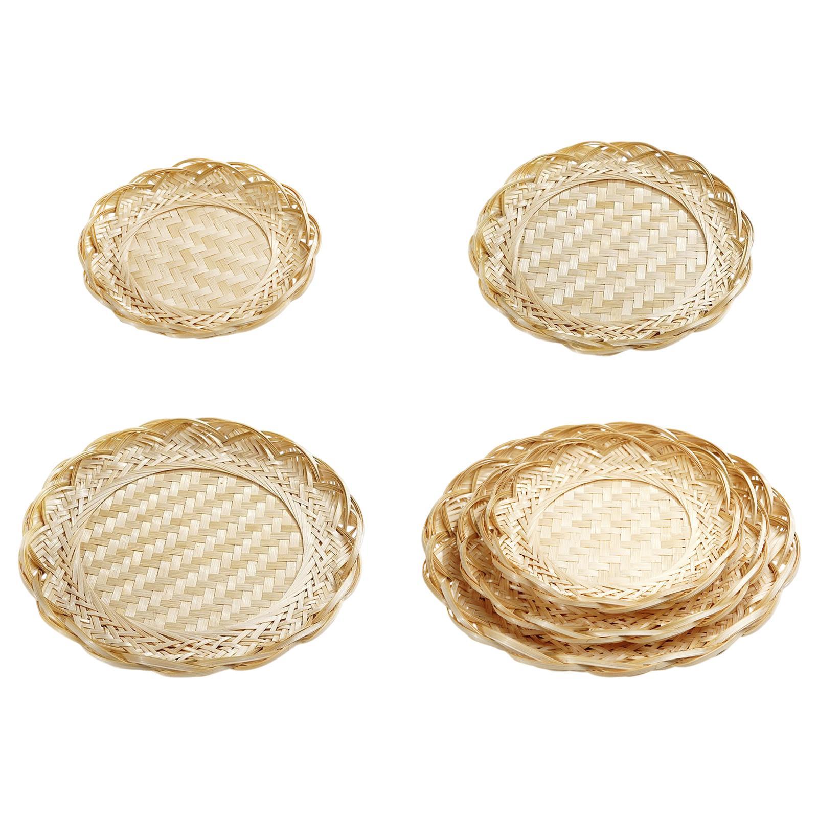 Food Platter Snacks - Panier en bambou, plateau de rangement