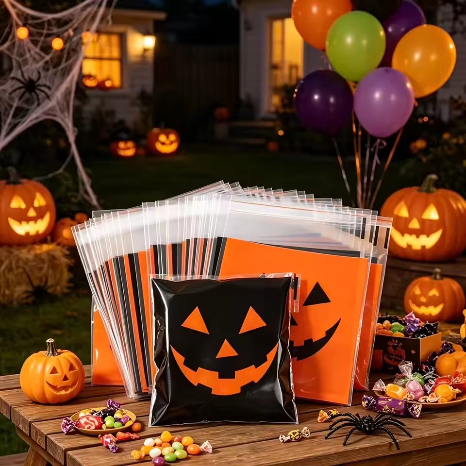 Food Snacks Gifts - 50/100 pièces Sacs à bonbons Halloween