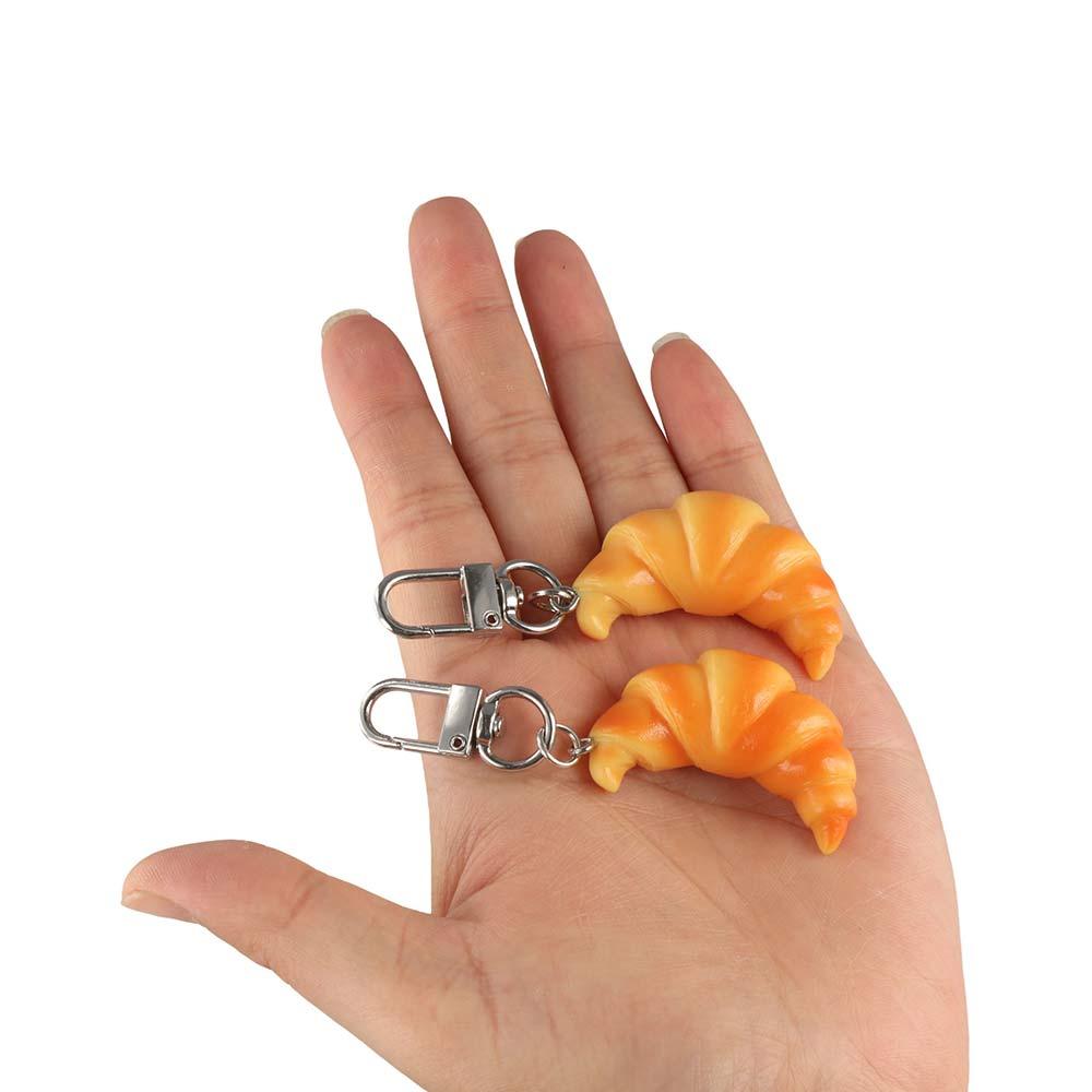 Food Zinc - Mini porte-clés croissant, pendentif amusant et
