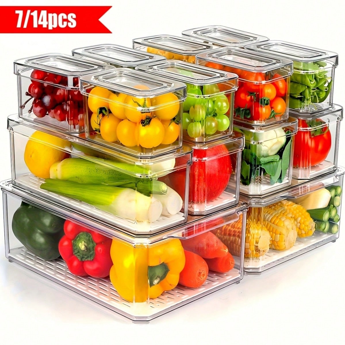 Food Snacks Gifts - Lot de 7/14 bacs de rangement