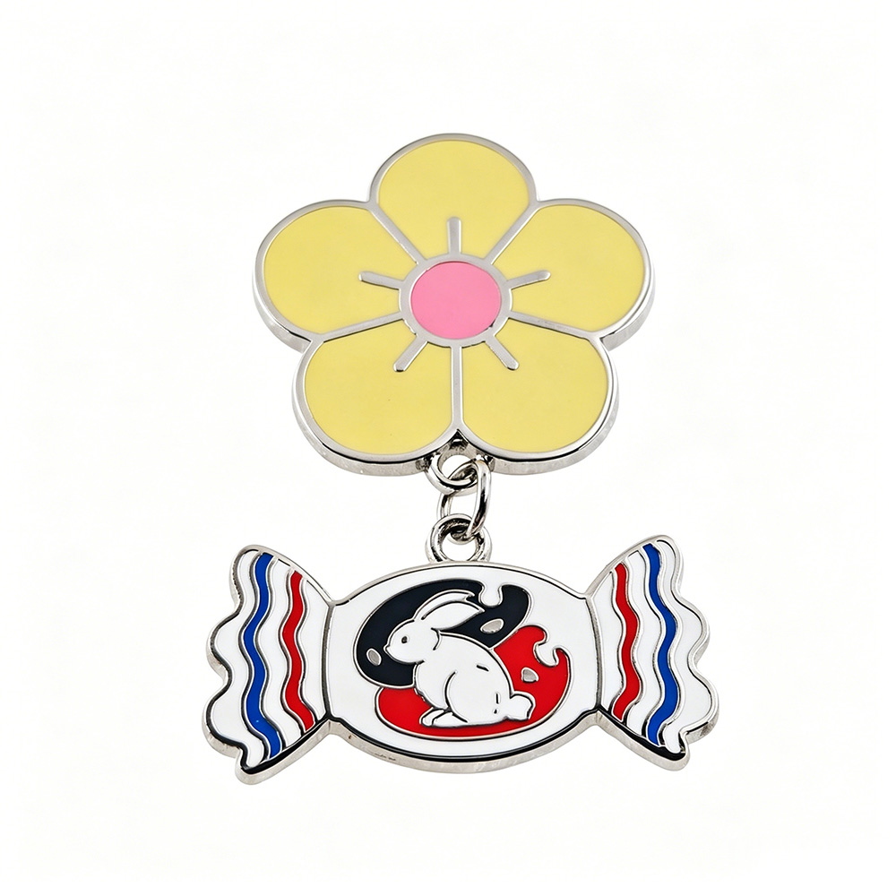 Food Snacks Gifts - Broche en émail Lapin Blanc, motif