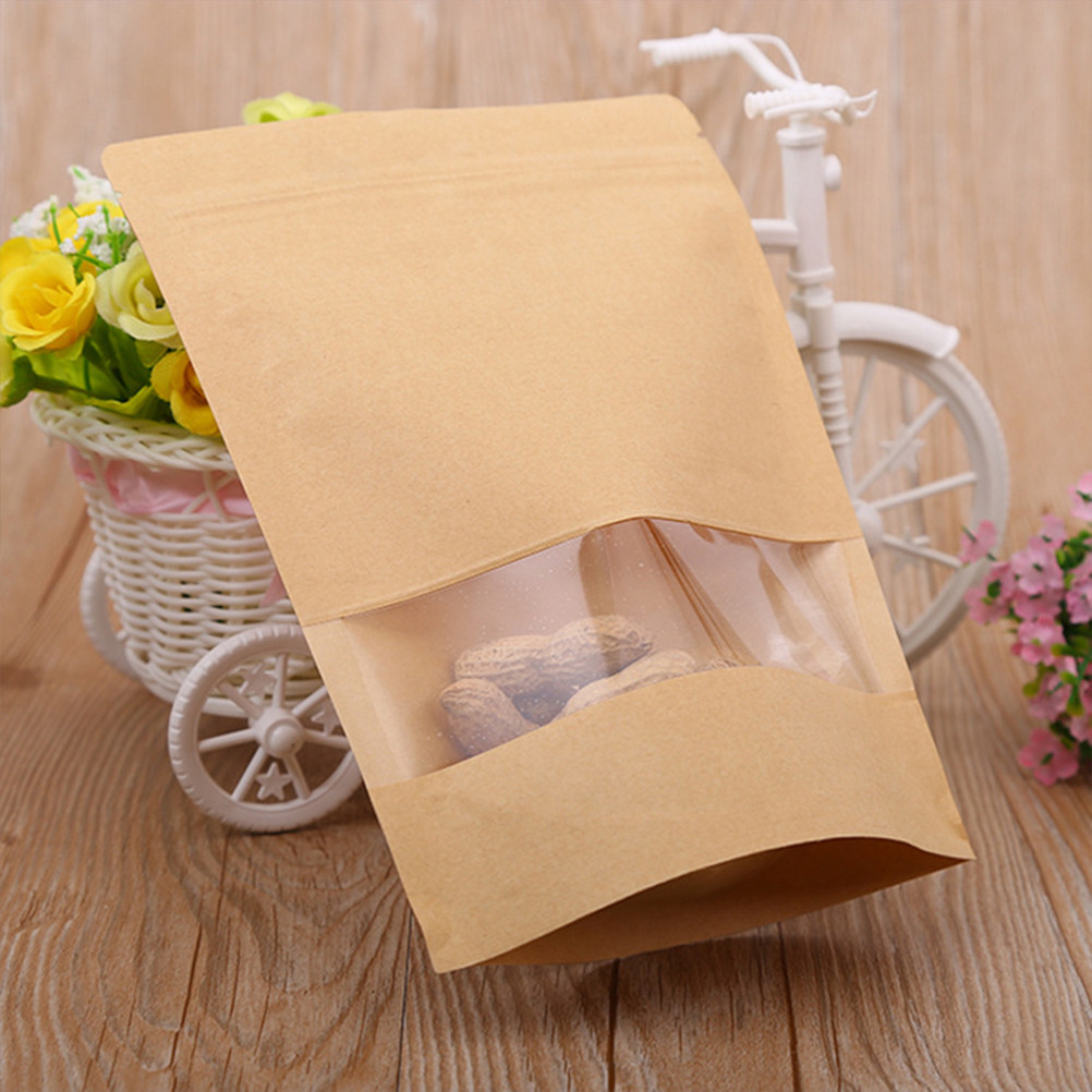 Food Snack - 50 sacs en papier kraft refermables
