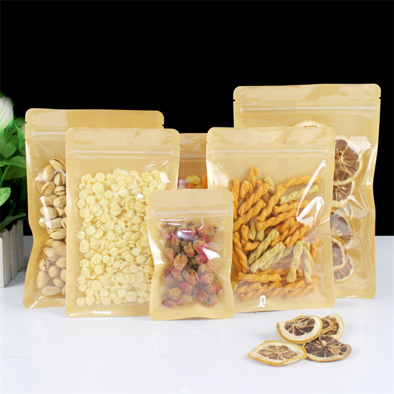 Food Or Snacks - Verre en plastique transparent refermable marron