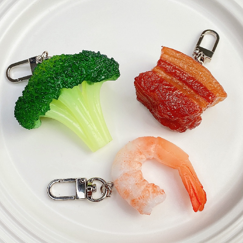 Food Zinc - Porte-clés de Simulation alimentaire, porc braisé,