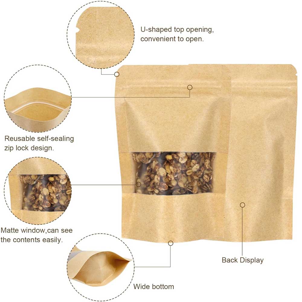 Sacs à Fenêtre en Papier Kraft - Food Or Snacks avis et prix