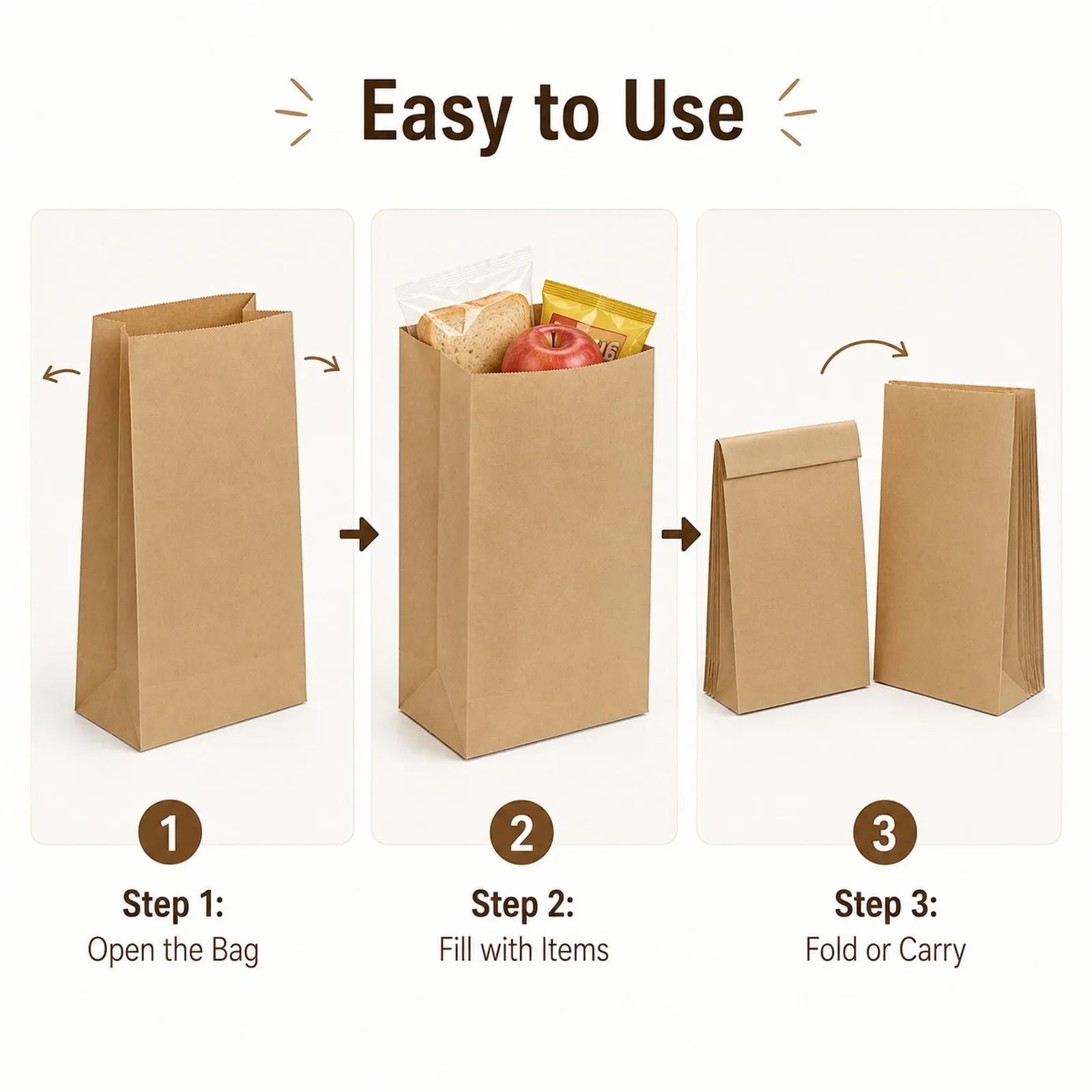 10-30 sacs en papier kraft bru - Food Snacks Gifts avis et prix